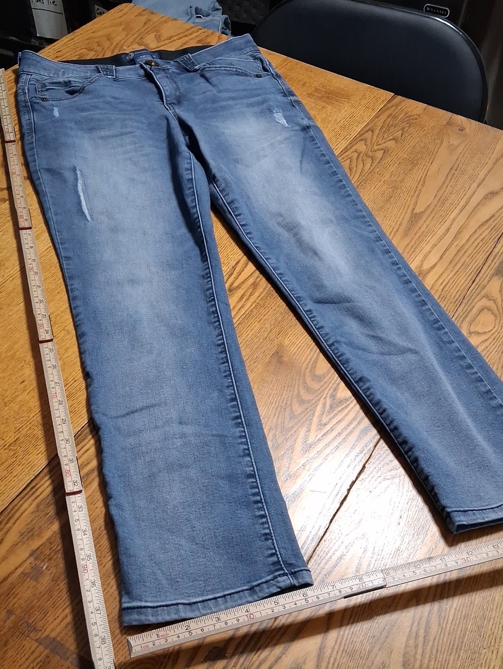DEMOCRACY Jean Womens 6P 6 PETITE BLUE Used TAPERED ?? Denim AB SOLUTION SLIM ??